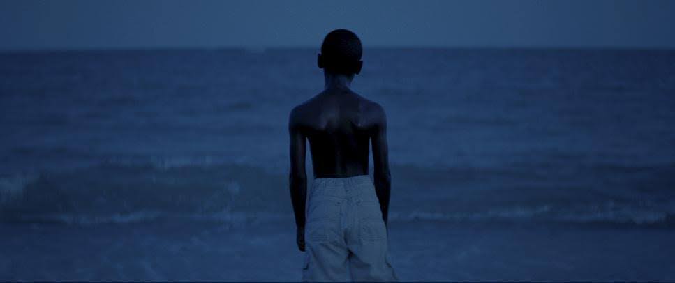 A blue-hued scene from the film Moonlight