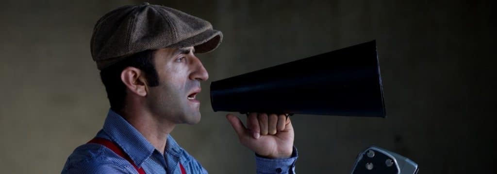 a film director with a megaphone