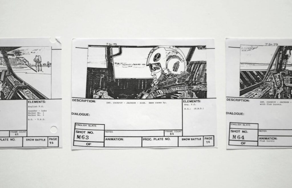 a hand drawn storyboard