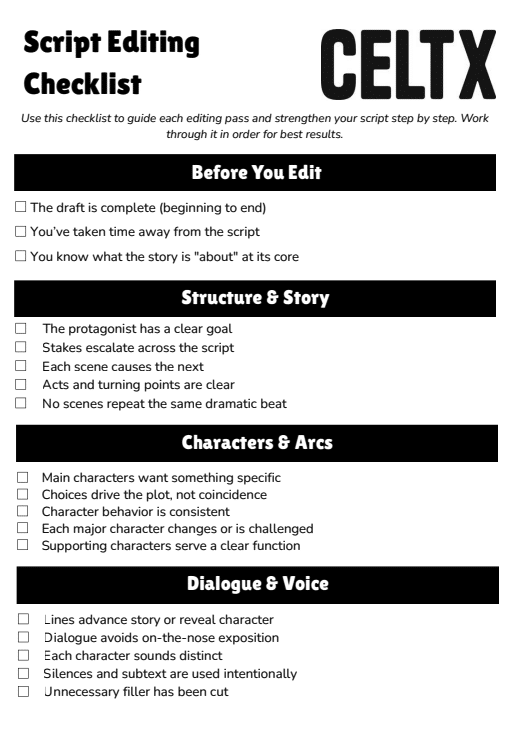 Script Editing Guide: Professional Checklist & 9 Tips to Master Your ...