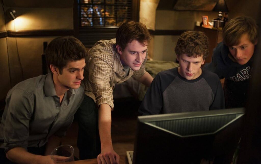 A still from the film The Social Network, which has a unique story of how the novelist pitched and sold the script