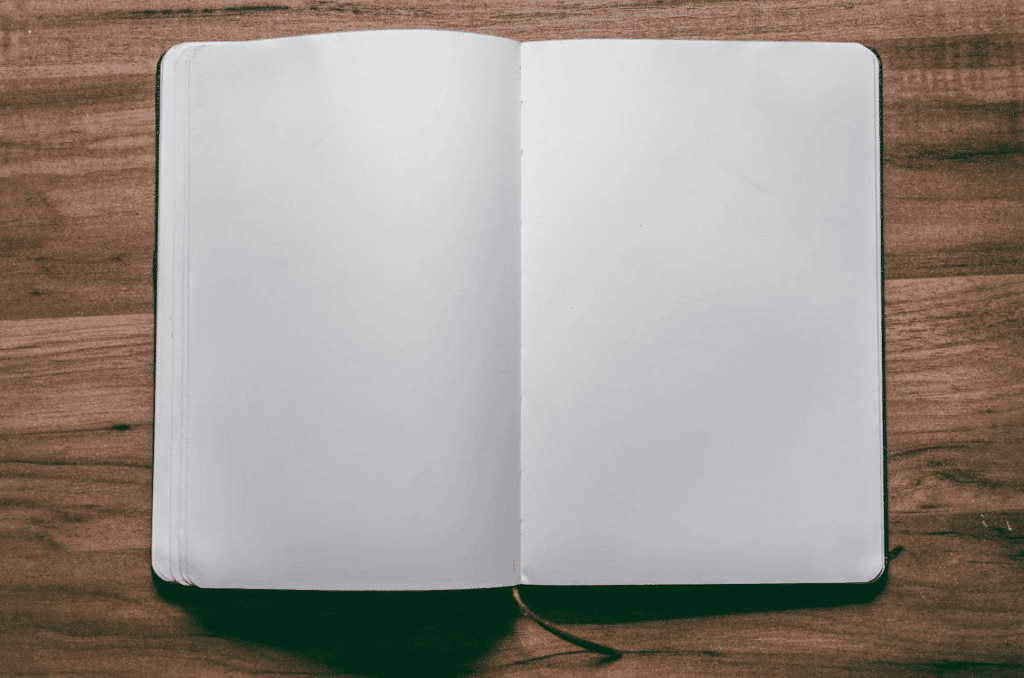 book open to blank pages, waiting for your story to be told