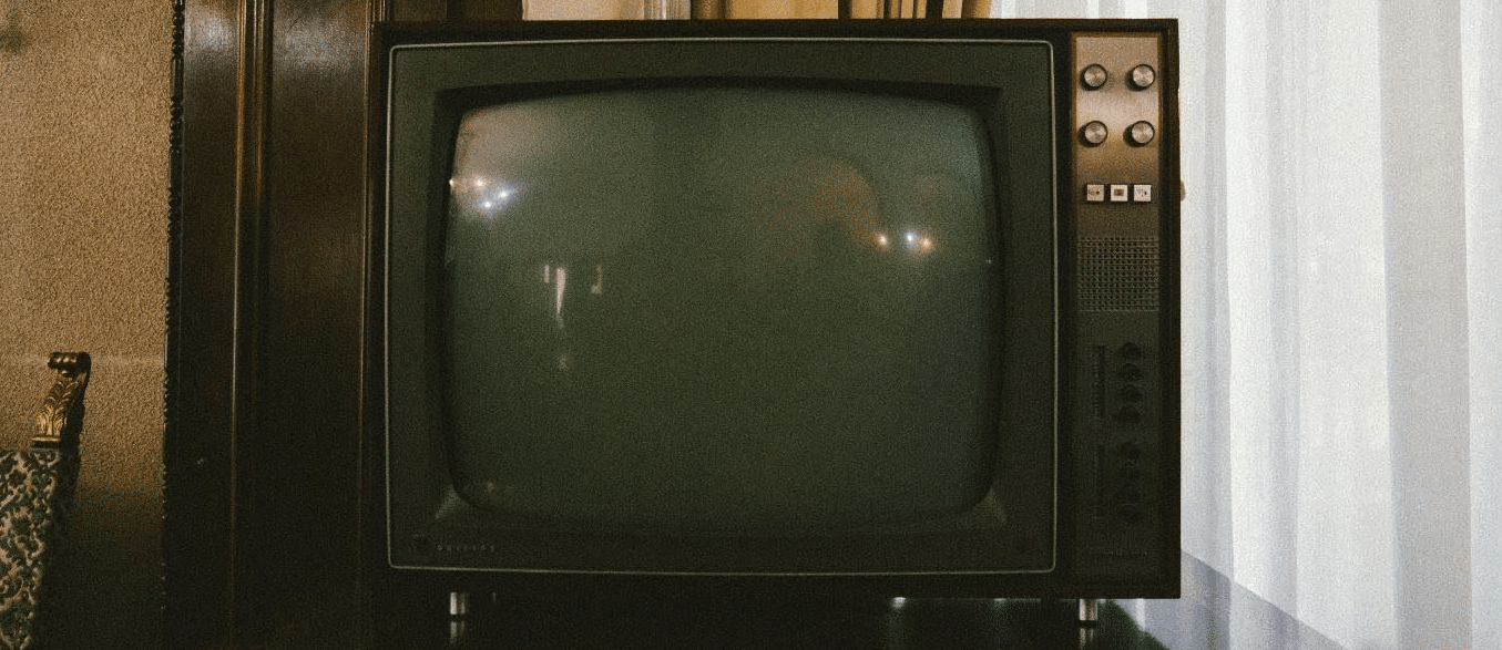 scratchy photo of an old box TV