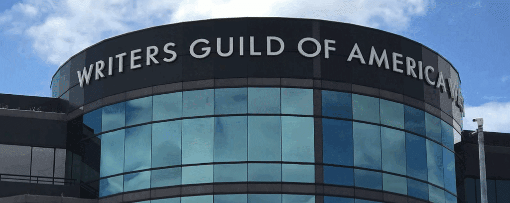 how much does a screenplay sell for?

photo of the front of the Writers Guild of America (WGA) headquarters.