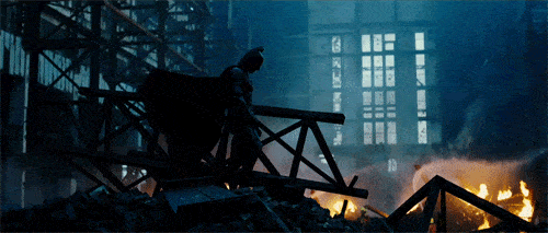 the shadow of a Batman (specifically Christian Bale's Batman)