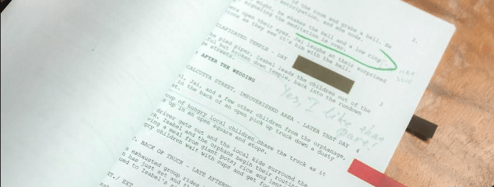 Photo of a printed screenplay with notes and edits

what is screenwriting?