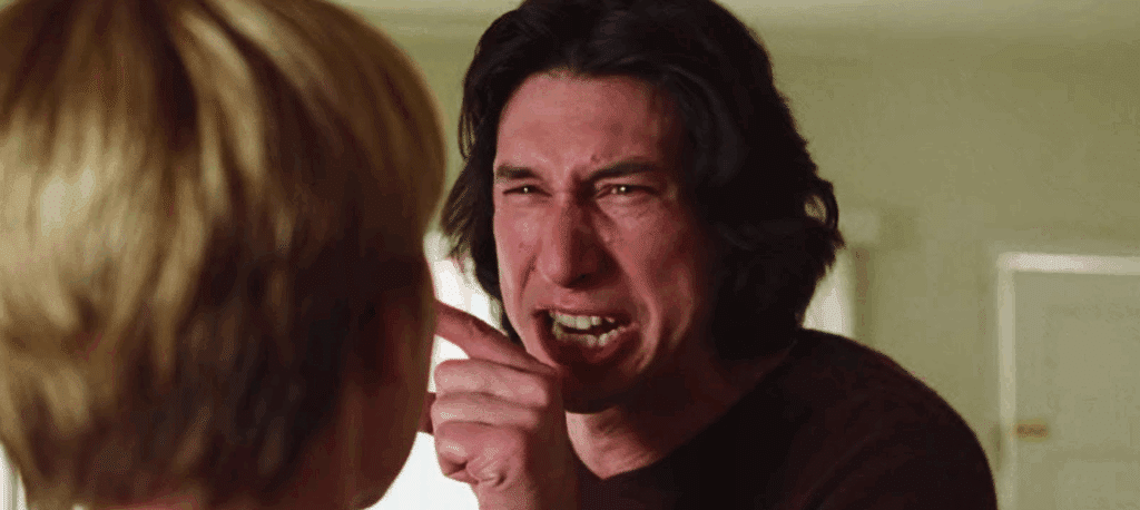 Adam Driver's angry cry face in Marriage Story