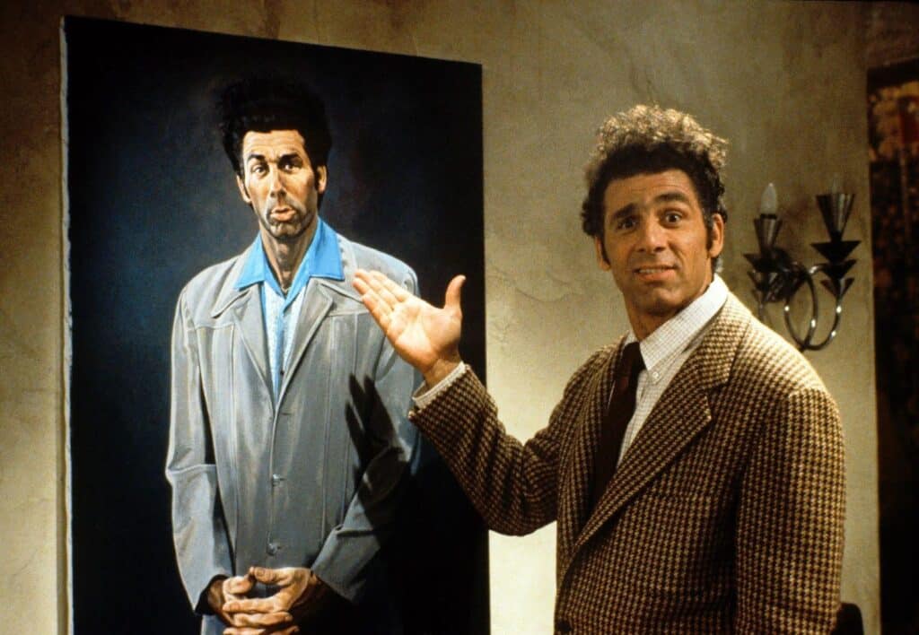 Kramer and a painting of... Kramer - from an episode of the sitcom Seinfeld