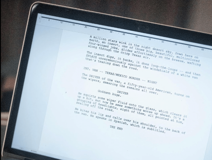 An excerpt of a screenplay