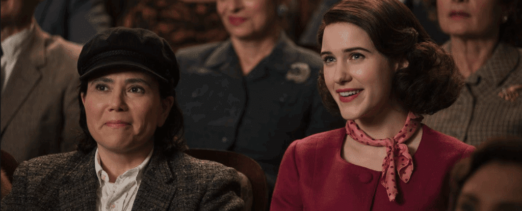 A still from The Marvelous Mrs. Maisel - showrunner is Amy Sherman-Palladino