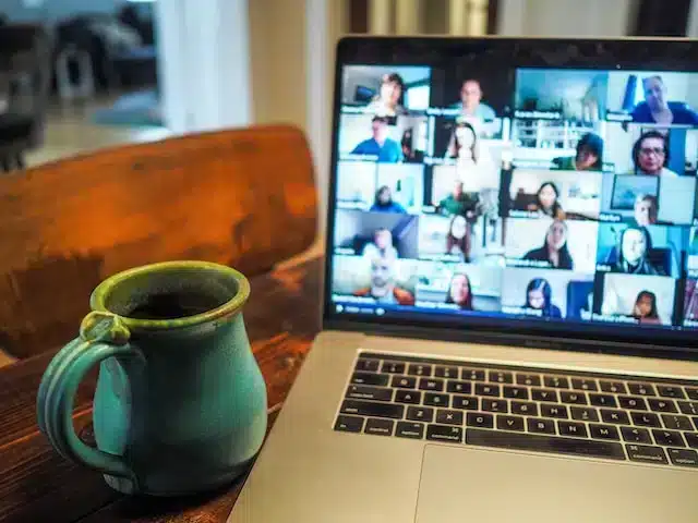 video call on laptop