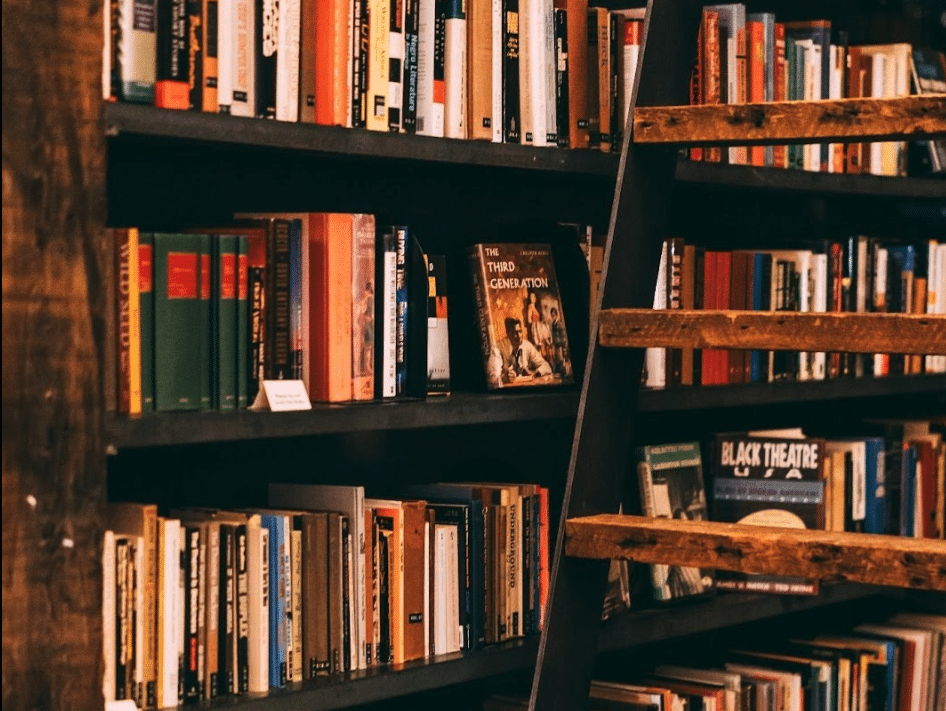 A library full of books
