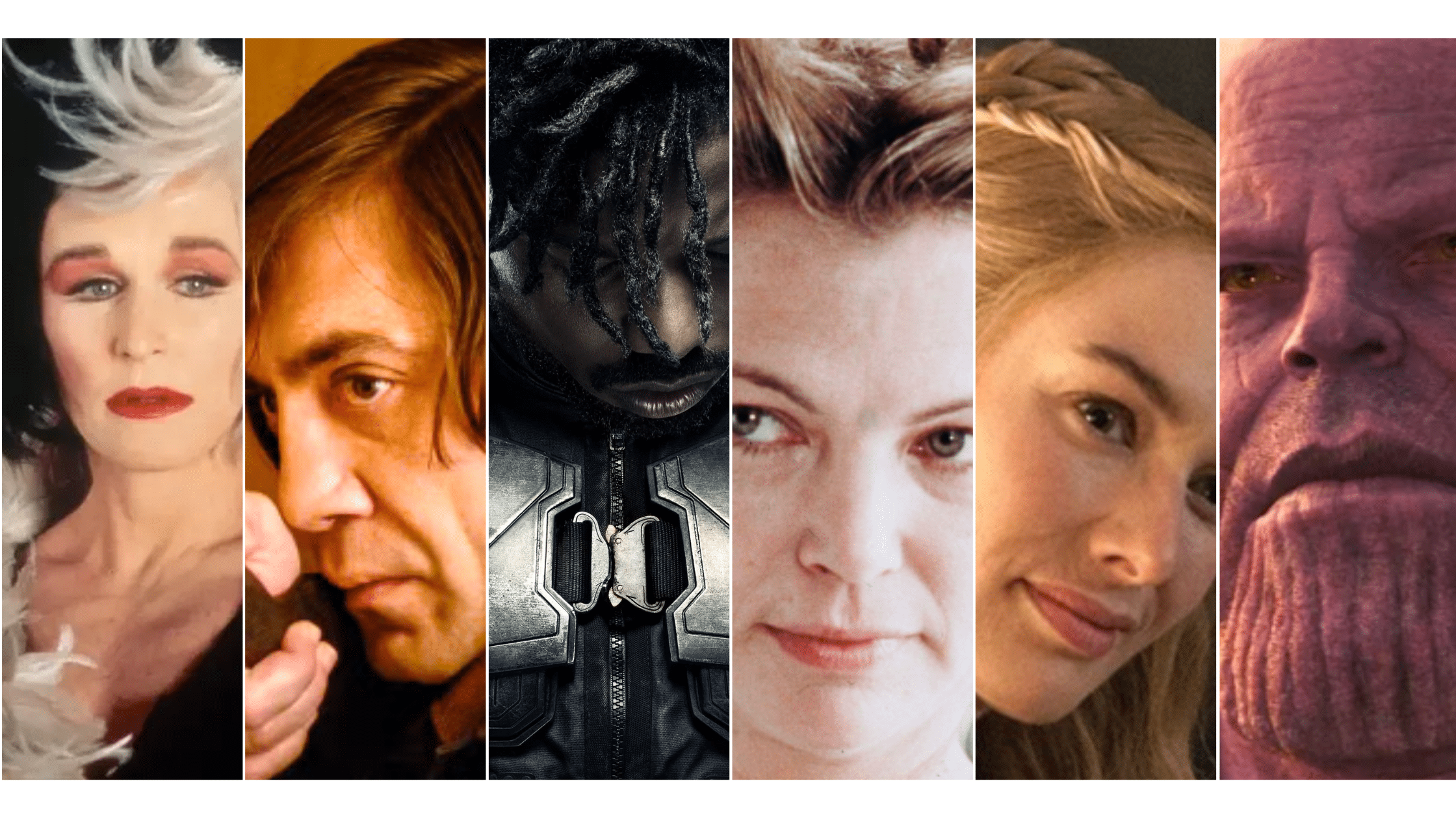 Collage of different antagonists in film & television, from Killmonger to Cersei Lannister