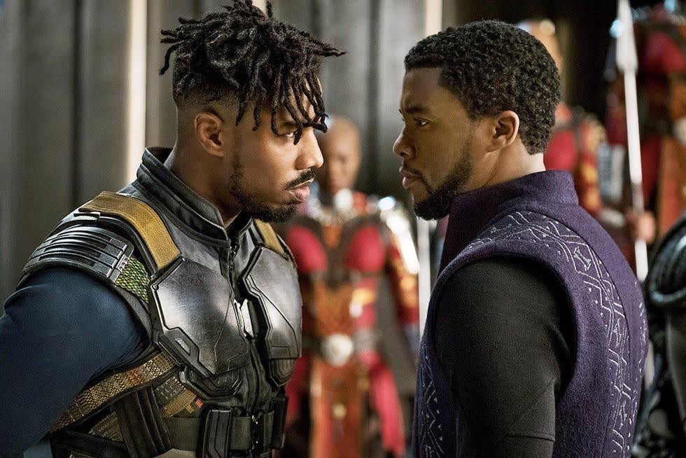 T'Challa and Killmonger face off in Marvel's Black Panther