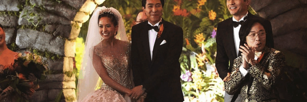 A still from the genre mashup (romance + comedy) film: Crazy Rich Asians