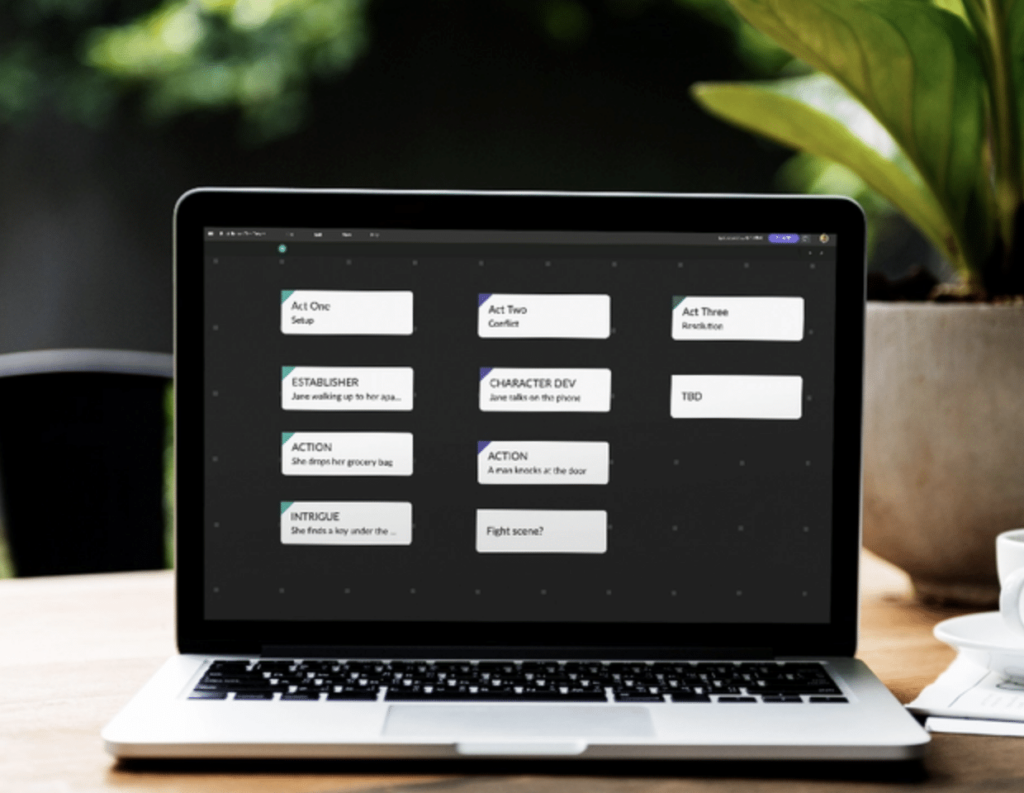 Celtx Beat Sheets app shown on a laptop