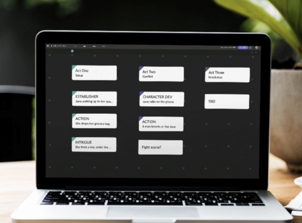 Celtx Beat Sheets app shown on laptop