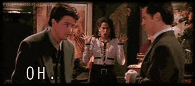 A gif of Janice from friends saying one of her classic lines: "OH. MY. GOD."
Janice is a flat character.