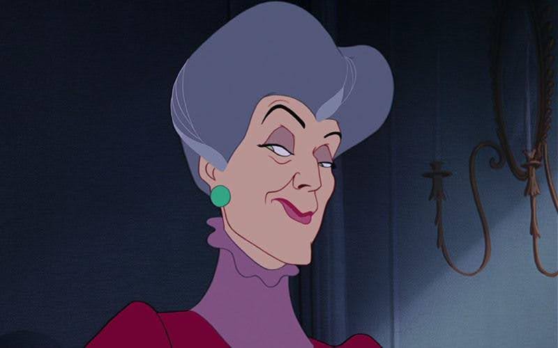 The evil stepmother in the animated classic: Cinderella, is an example of a flat character.