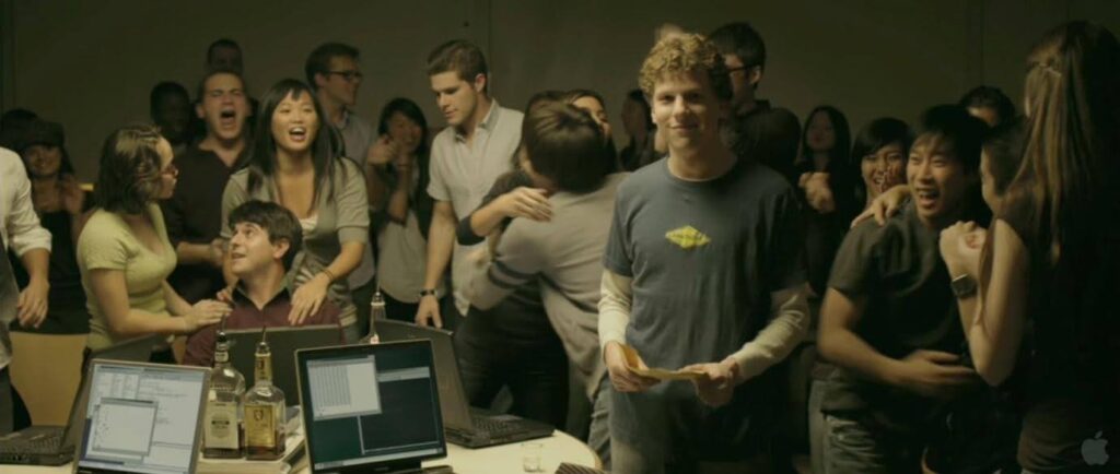 Jesse Eisenberg as Mark Zuckerberg in The Social Network