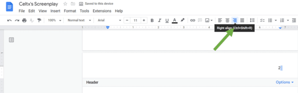 how to align your script properly in google docs