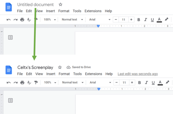 how to write a script in google docs example 2