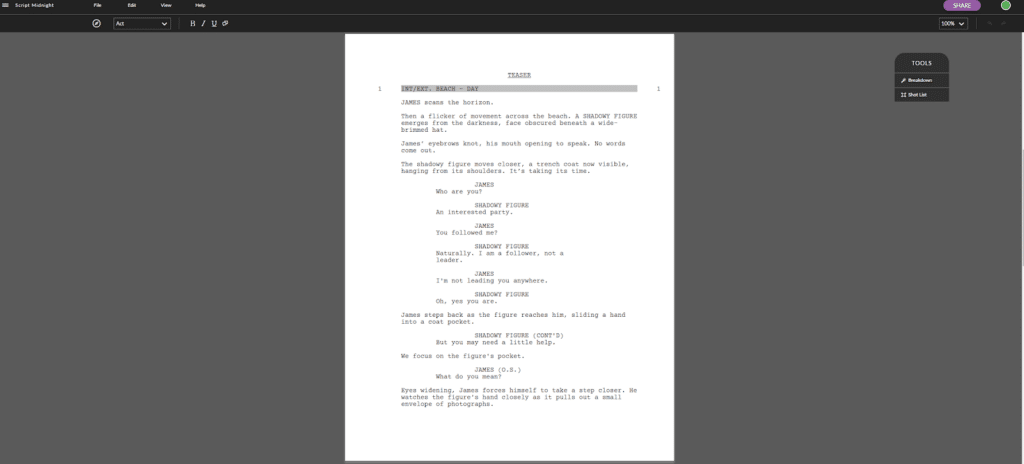 celtx scriptwriting software