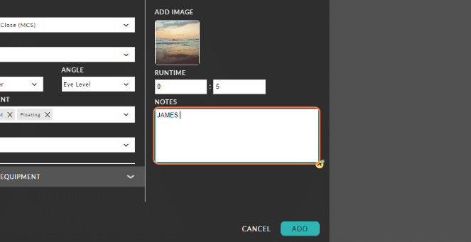 adding details (like cast and props) to your shot list