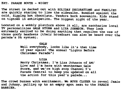 how to write a holiday movie: script example