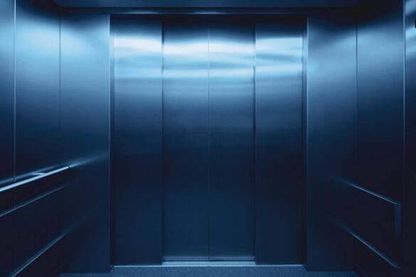 Photo from inside of an elevator