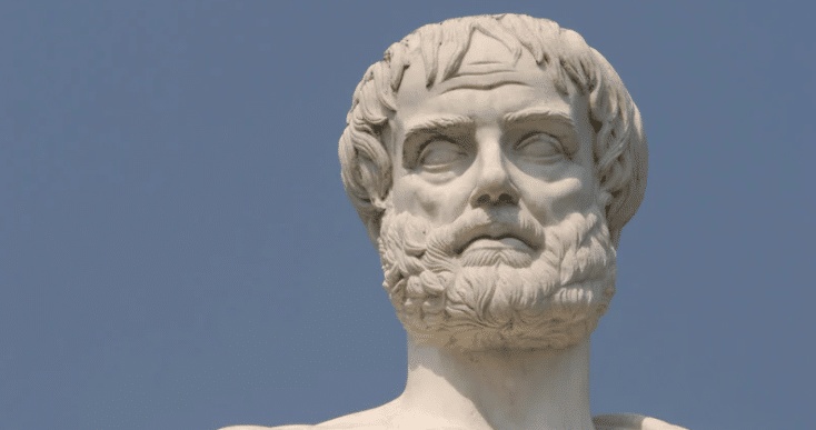 A close-up of a statue of Artistotle, who spoke of the art of persuasion
