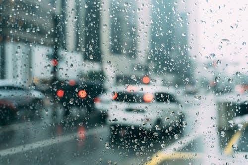 A raindrop covered windshield. A production schedule includes weather, keeping your film production on track.