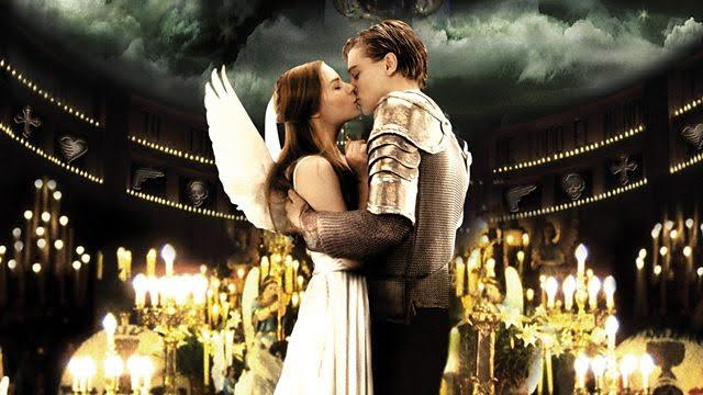 A still from the 1999 film Romeo and Juliet, showing the two in an embrace at the costume party scene. Learn how to write a script in every genre with Celtx screenwriting software.