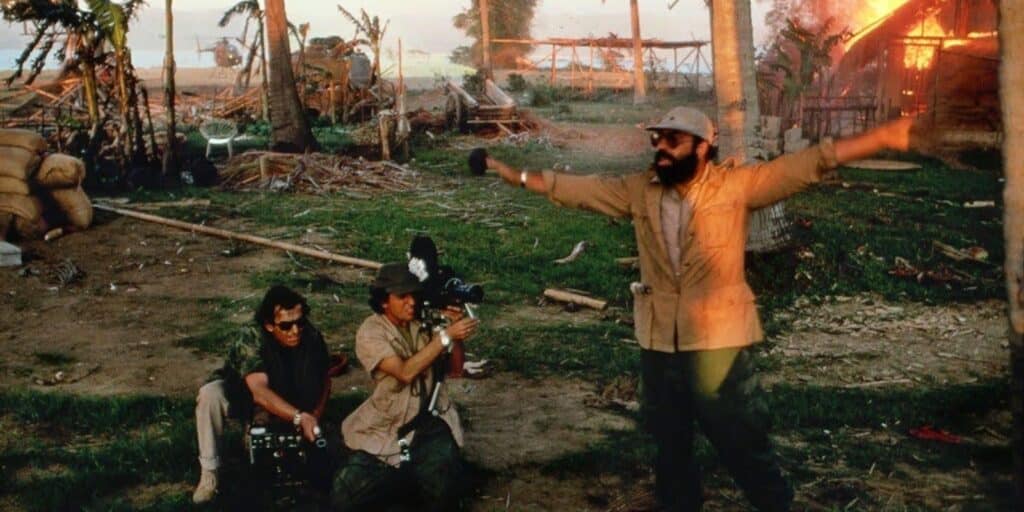 Behind the scenes of Francis Ford Coppola's film Apocalypse Now, which also had production schedule issues.