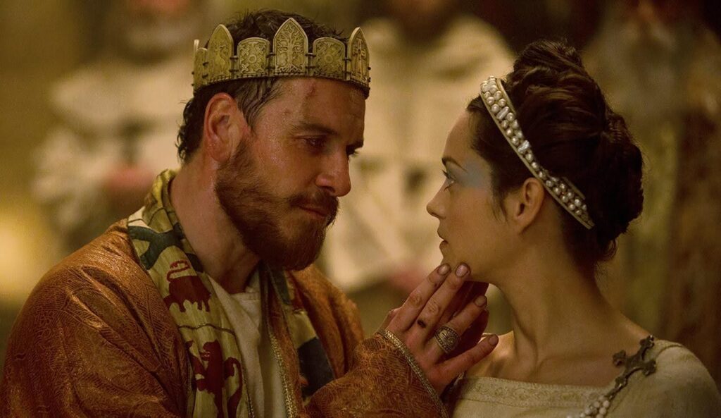 A still from the film adaptation of Macbeth, a perfect example of dramatic irony.