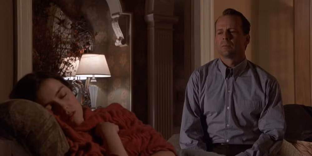 A still from the climax of The Sixth Sense, an example of the revelation type climax.