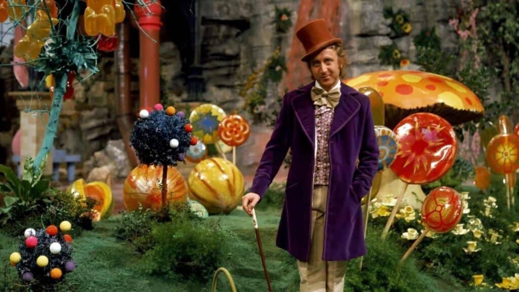 A still from Willy Wonka and the Chocolate Factory. Willy Wonka is a blended character archetype.