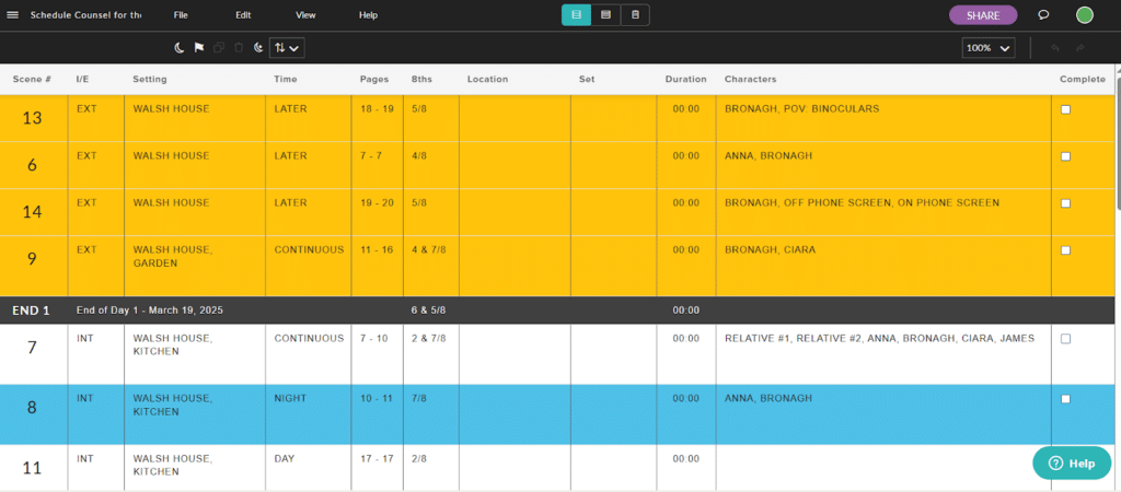 The Celtx (sometimes misspelled as Celtex or Celtix) script writing software's stripboard functionality