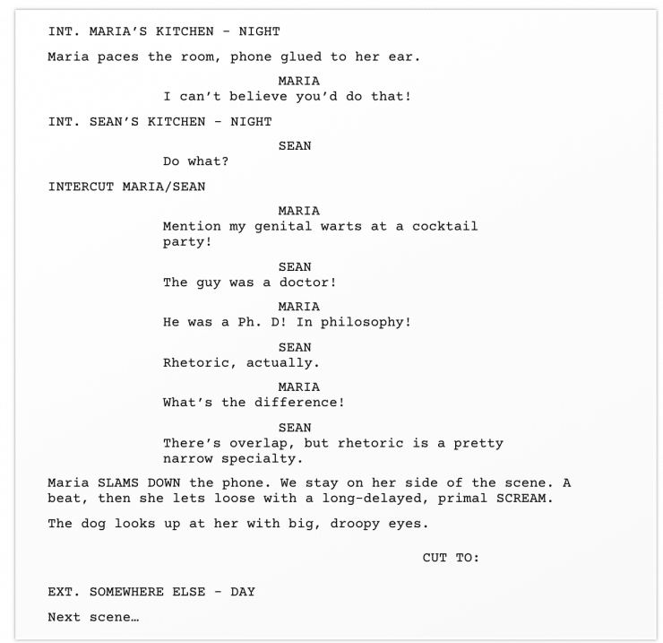 Scene transition: example of an INTERCUT