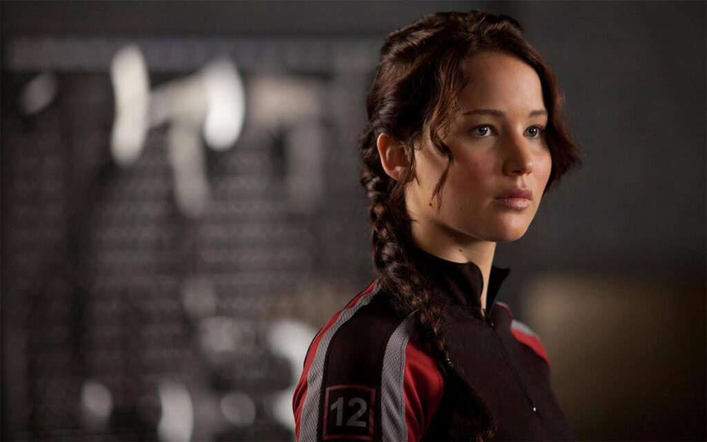 A still from The Hunger Games - Katniss Everdeen, an example of The Rebel character archetype.