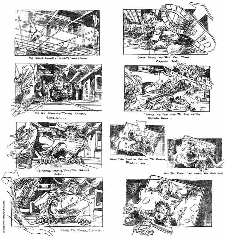Jurassic Park storyboard from 1993