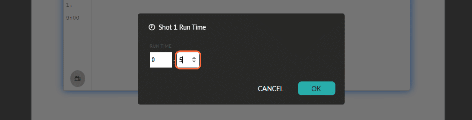 Adding time markers to your AV script in Celtx script writing software