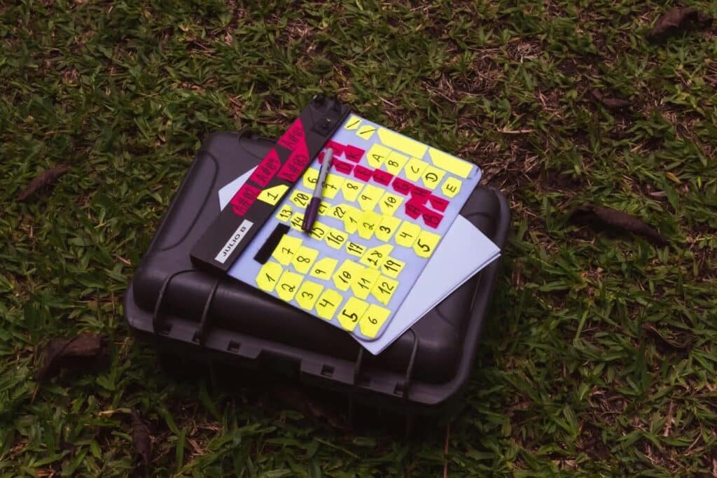 A film schedule, one of the responsibilities of a film production manager