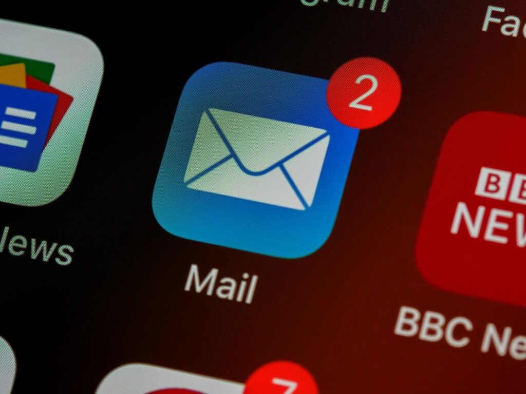 notification bubble on a mail app