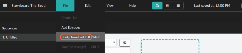 how to export your storyboard using celtx