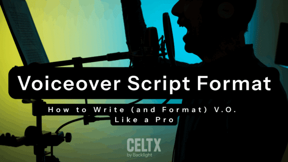 how to format voiceover in a script