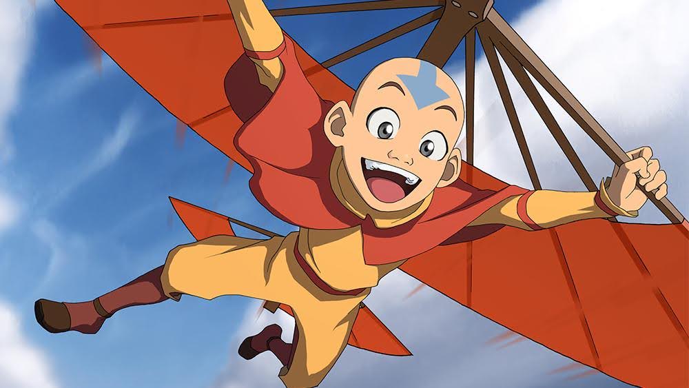 A still of Aang from Avatar: The Last Airbdender