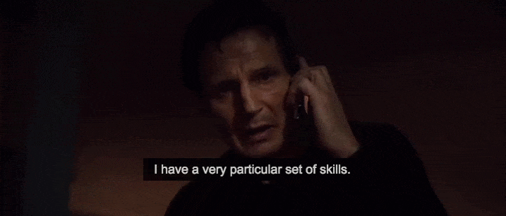 Liam Neeson in Taken speaks his most iconic monologue: "I have a very particular set of skills"