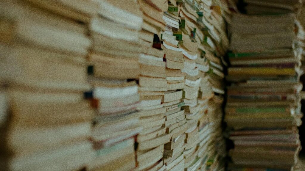 Stacks upon stacks of paperback books