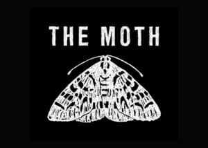 The logo for The Moth website (it's a moth)